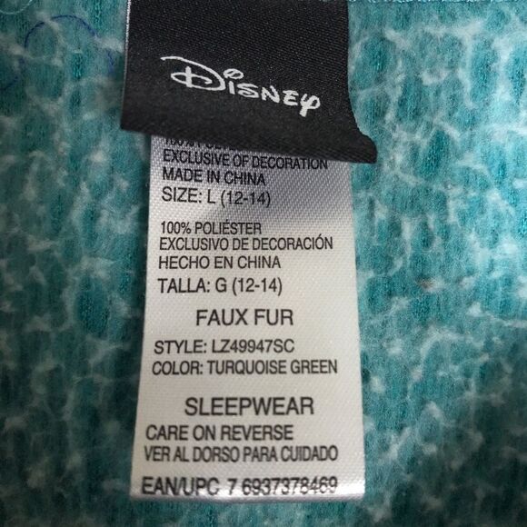 Disney Lilo and Stitch Ohana Family Soft Sweater Pullover Large Faux Fur Blue - Picture 6 of 6